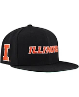 Mitchell & Ness Men's Black Illinois Fighting Illini Triple Play Snapback Hat