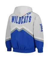 Mitchell & Ness Men's Gray/Royal Kentucky Wildcats Throw It Back Retro Full-Zip Windbreaker Jacket