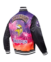 Pro Standard Men's Black Minnesota Vikings Sublimated Satin Full-Snap Jacket