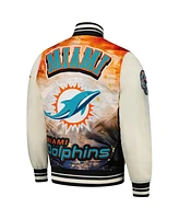 Pro Standard Men's Cream Miami Dolphins Sublimated Satin Full-Snap Jacket