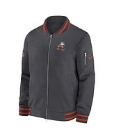 Nike Men's Anthracite Cleveland Browns Coach Full-Zip Bomber Jacket