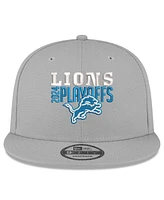 New Era Men's Gray Detroit Lions 2024 Nfl Playoffs 9FIFTY Snapback Hat