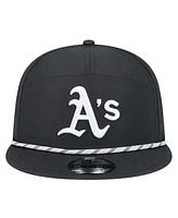 New Era Men's Black Athletics Laser Cut 9FIFTY Snapback Hat