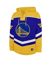 '47 Brand Men's Royal Golden State Warriors Oversized Tri-Satin Layup Lacer Pullover Hoodie