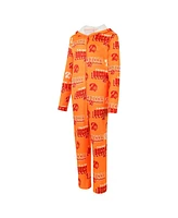 Concepts Sport Women's Orange Tampa Bay Buccaneers Throwback Roadway Allover Print Microfleece Full-Zip Union Suit