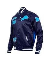 Pro Standard Men's Navy Detroit Lions Sublimated Satin Full-Snap Jacket