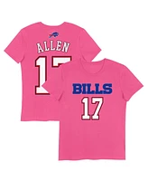 Nike Big Girls Josh Allen Pink Buffalo Bills Player Name Number T-Shirt