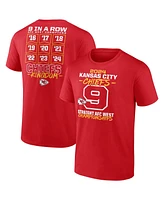 Fanatics Men's Red Kansas City Chiefs Nine-Straight Afc West Division Champions Big Tall T-Shirt