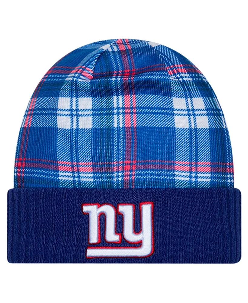 New Era Men's Royal New York Giants Sideline Statement Cuffed Knit Hat