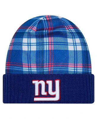 New Era Men's Royal New York Giants Sideline Statement Cuffed Knit Hat