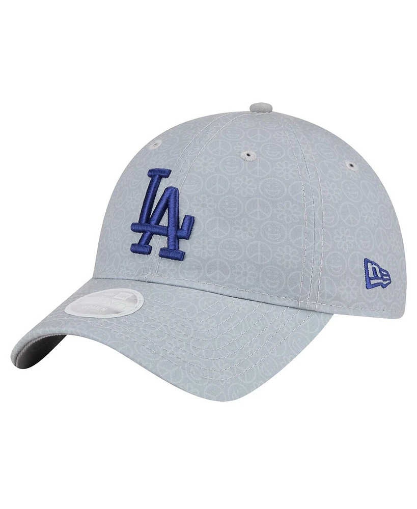 New Era Women's Gray Los Angeles Dodgers Don't Worry 9TWENTY Adjustable Hat