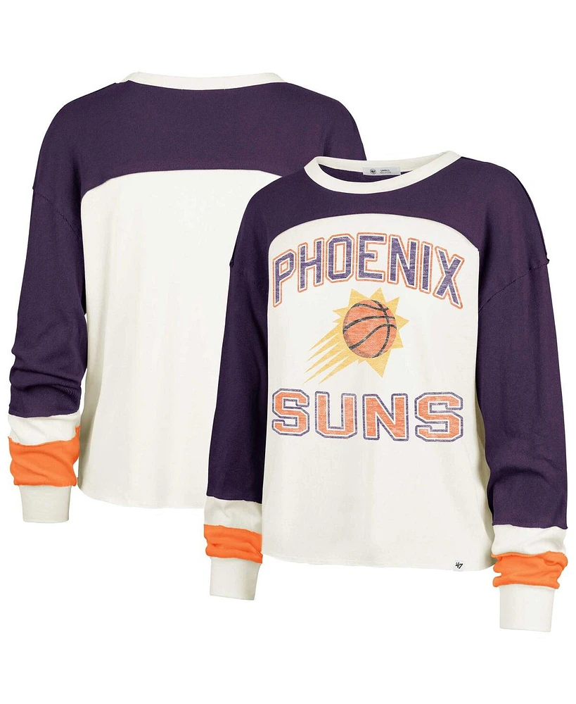 '47 Brand Women's Cream Phoenix Suns Curve Raglan Long Sleeve T-Shirt