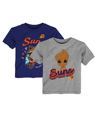 Outerstuff Toddler 2-Piece Heather Gray Phoenix Suns Guardians Of The Galaxy T-Shirt Set