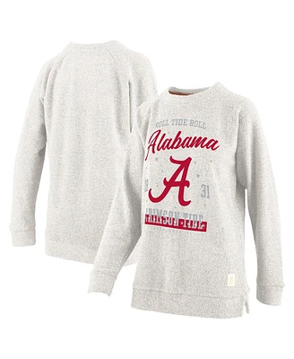 Pressbox Women's Oatmeal Alabama Crimson Tide Plus Comfy Cairo Terry Pullover Sweatshirt