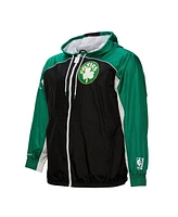 Mitchell & Ness Men's Black Boston Celtics Hardwood Classics Big Shot Premium Full-Zip Windbreaker Jacket