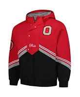 Mitchell & Ness Men's Scarlet/Black Ohio State Buckeyes Throw It Back Retro Full-Zip Windbreaker Jacket