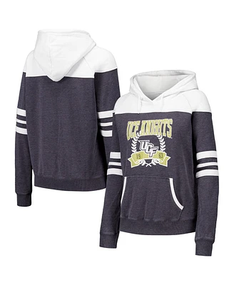 Camp David Women's Charcoal Ucf Knights Blitz Striped Blocked Raglan Pullover Hoodie