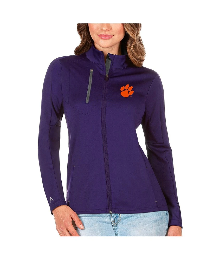 Antigua Women's Purple/Graphite Clemson Tigers Generation Full-Zip Jacket