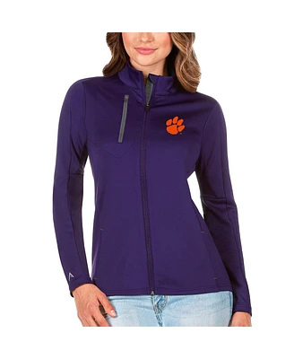 Antigua Women's Purple/Graphite Clemson Tigers Generation Full-Zip Jacket