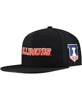 Mitchell & Ness Men's Black Illinois Fighting Illini Triple Play Snapback Hat