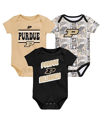 Outerstuff Newborn Black Purdue Boilermakers Sunday Comics 3-Pack Bodysuit Set