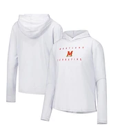 Under Armour Women's White Maryland Terrapins Super-Soft Breezy Long Sleeve Tri-Blend Hoodie T-Shirt