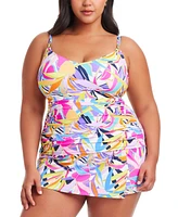 Bleu by Rod Beattie Plus Printed Living Color Scoop-Neck Underwire Tankini Top