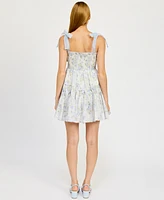 En Saison Women's Scarlet Floral-Print Tiered Mini Dress