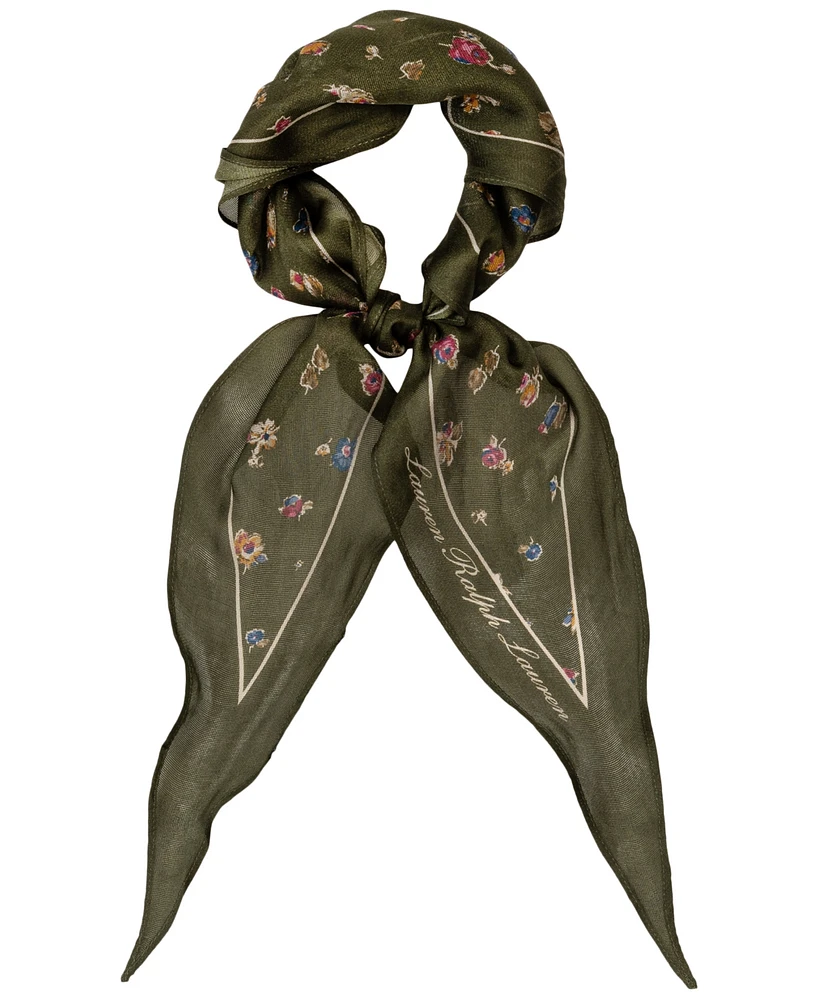 Lauren Ralph Lauren Pre-Spring Floral Sprigs Small Diamond Scarf