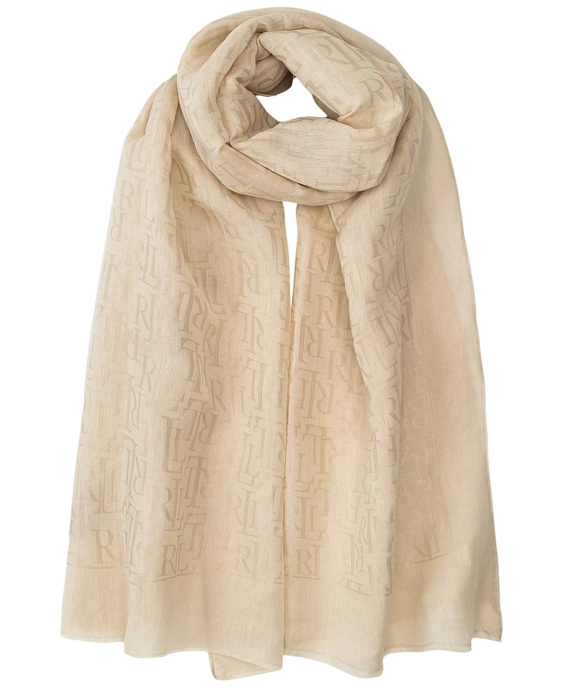 Lauren Ralph Lauren Metallic Logo Jacquard Wrap