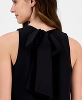 Anne Klein Women's Jewel-Neck Rosette-Trim Shift Dress