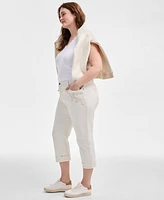 Style & Co Plus Embroidered Mid-Rise Curvy-Fit Capri Jeans, Exclusively at Macy's