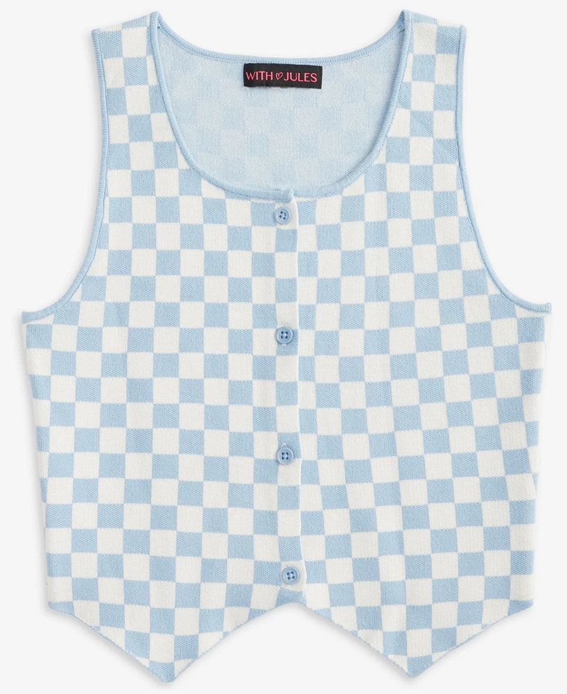 With Jules Big Girl Checkered Vest Top