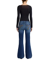 7 For All Mankind Women's Dojo Tailored Hem Flare Jeans