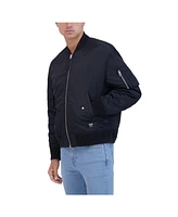 Hudson Jeans Men's Ma-1 Military Bomber Jacket With Knit Collar And Cuff