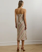 Lauren Ralph Women's Plaid Chiffon Slip Dress