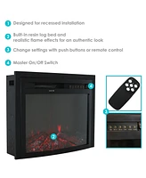 Contemporary Comfort Indoor Electric Fireplace Recessed Insert with Led Lights