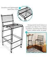 39.5-Inch H Modern Indoor/Outdoor Steel Wire Bar Stools - 240-Pound Weight Capacity