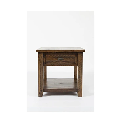 Artisan's Craft Rustic Farmhouse Distressed Solid Wood End Table