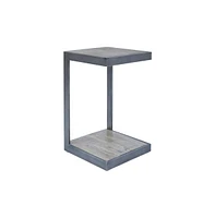 Global Archive Distressed Acacia and Stainless Steel "C" Table