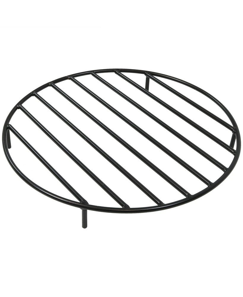 Inch Round Heavy-Duty Steel Fire Pit Grate - For Outdoor Firepits