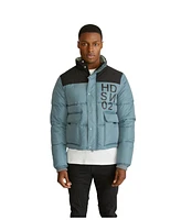 Hudson Jeans Men's Poly Twill Puffer Jacket With Logo