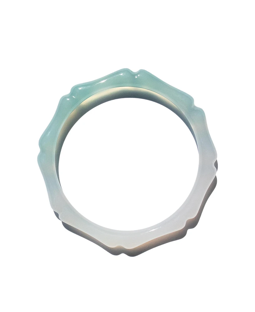 Bambam - Bamboo shaped skinny jade stone bangle