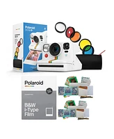 Polaroid Now+ Instant Film Camera Camera (White) with B&W Film and Film Kit