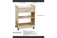 Kings Brand Furniture Dellow Wood Kitchen Cart