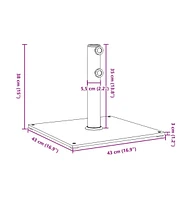 Parasol Base for 1.3"/1.5"/1.9" Poles 37.5 lb Square
