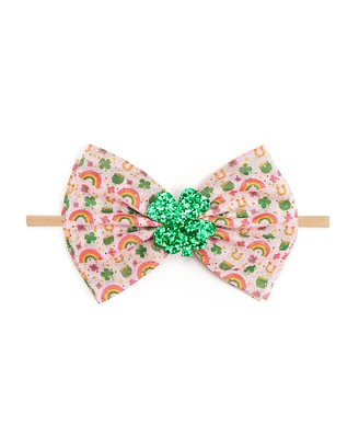 Sweet Wink Baby Girl's Lucky Doodle St. Patrick's Day Tulle Bow Baby Headband