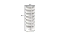 Revolving Shoe Storage Tower for Lazy Susan Organization