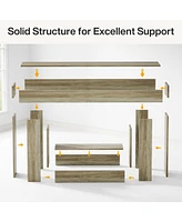 Tribesigns 63" Console Table, Farmhouse 2-Tier Entryway Table with U-Shaped Base, Narrow Long Wood Sofa Behind Couch for Living Room,
