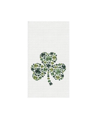 St. Patrick's Day Irish Shamrocks Embroidered Waffle Weave Kitchen Dishtowel